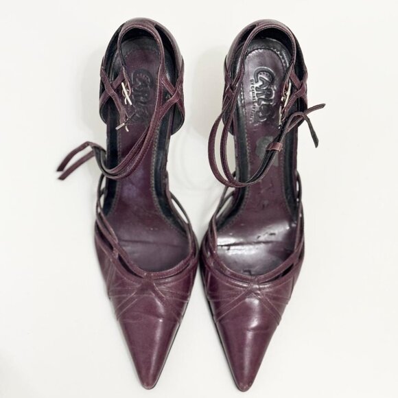 Carlos Santana Purple Pointy Strappy Pumps Stiletto Heels, Size 6.5 - Picture 3 of 6